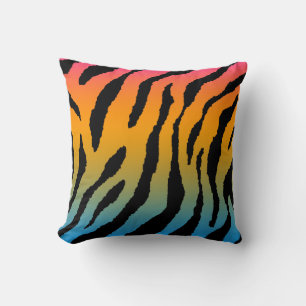 Coussin Corey Tiger 80s Vintage Néon Rayures Animales