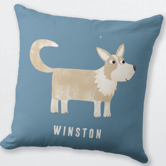 Coussin Corgi Dog Personnalisé (Personalized name Corgi dog throw pillow for animal lovers)