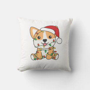 Coussin Corgi Noël Animaux d'hiver Chien
