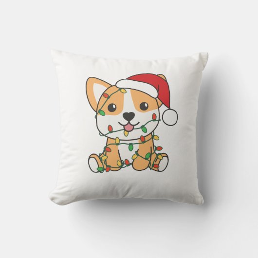 Coussin Corgi Noël Animaux d'hiver Chien (Recto)