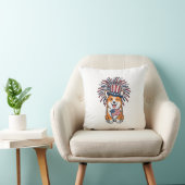 Coussin Corgi patriote feux d'artifice Chien Conception ve (Chaise)