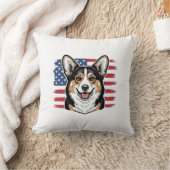 Coussin Corgi patriotique drapeau américain design vectori (Couverture)