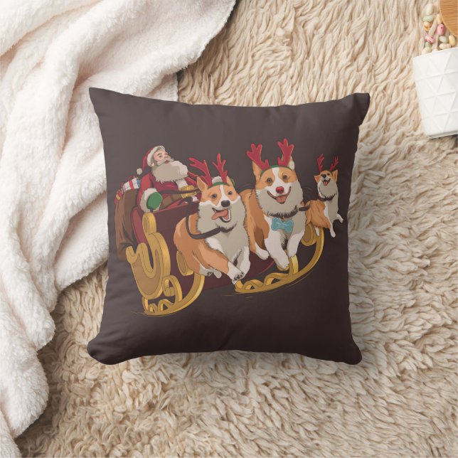 Coussin Corgis de Noël (Couverture)