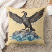 Coussin Cormoran sur les rochers (Couverture)
