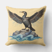 Coussin Cormoran sur les rochers (Recto)