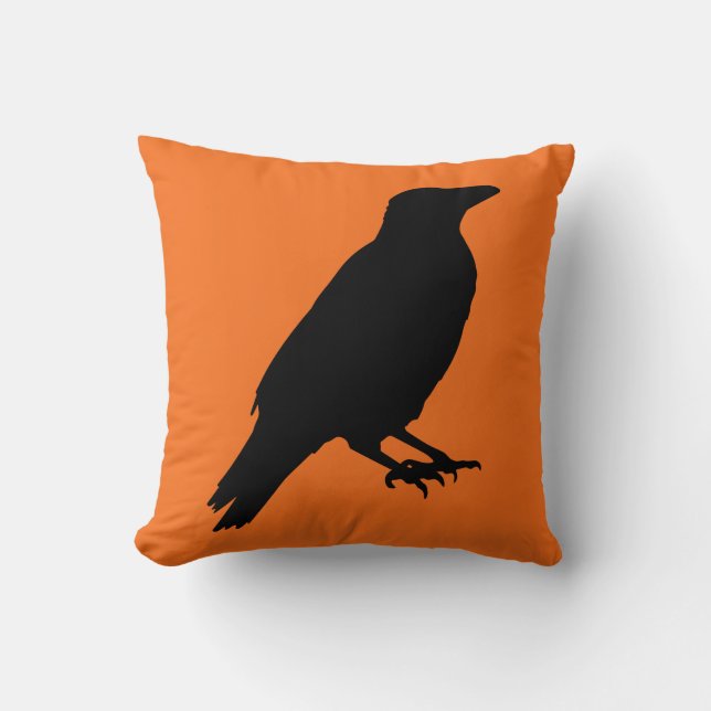 Coussin Corneille d'Halloween vintage (Recto)
