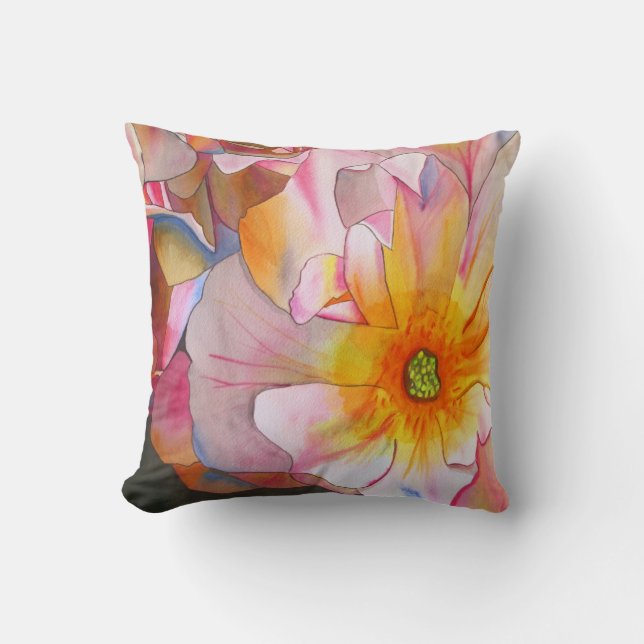 Coussin Cornelia rose pastel floral (Recto)