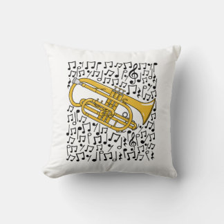 Coussin Cornet Musical Notes Cornetist Brass Musicien