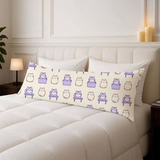 Coussin Corps Pastel Chat Chonky Lavande Mignon Co