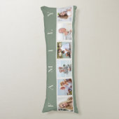 Coussin Corps Vert avec Collage Photo de FAMILLE 6 (Devant (Vertical))