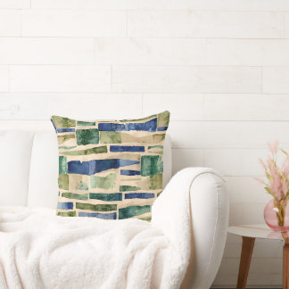 Coussin Correctifs d'aquarelle bleu vert