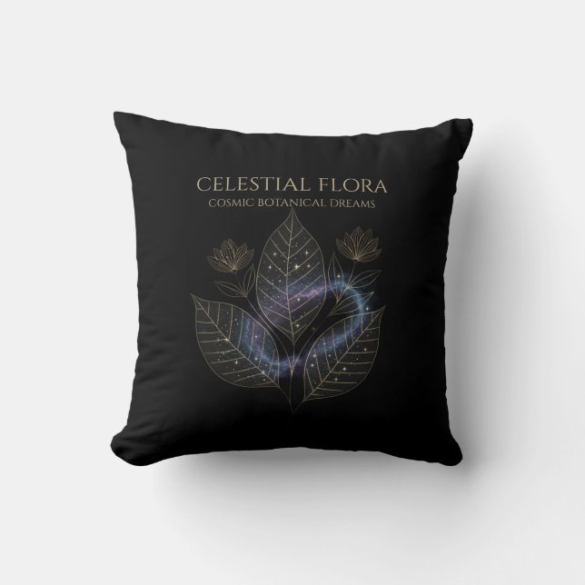 Coussin Cosmic Botanical Shadows & Starry Plant Outlines (Recto)
