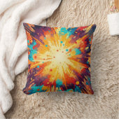 Coussin Cosmic Burst Abstract Splatter Art (Couverture)