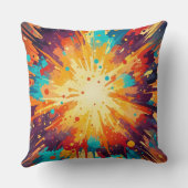 Coussin Cosmic Burst Abstract Splatter Art (Verso)
