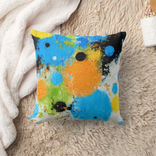 Coussin Cosmic Chromatic Splatter: Abstract Orbit (Couverture)