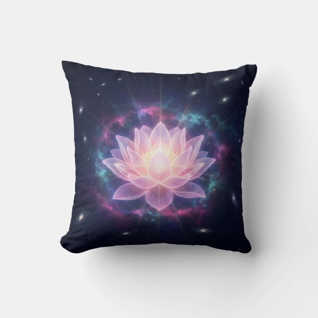 Coussin Cosmic Lotus Bloom - Spiritual Divine Radiance (Recto)