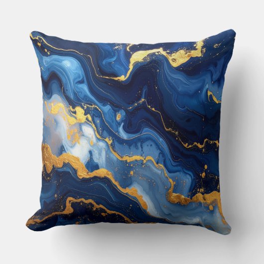 Coussin Cosmic Night Marble Abstract Cushion (Recto)