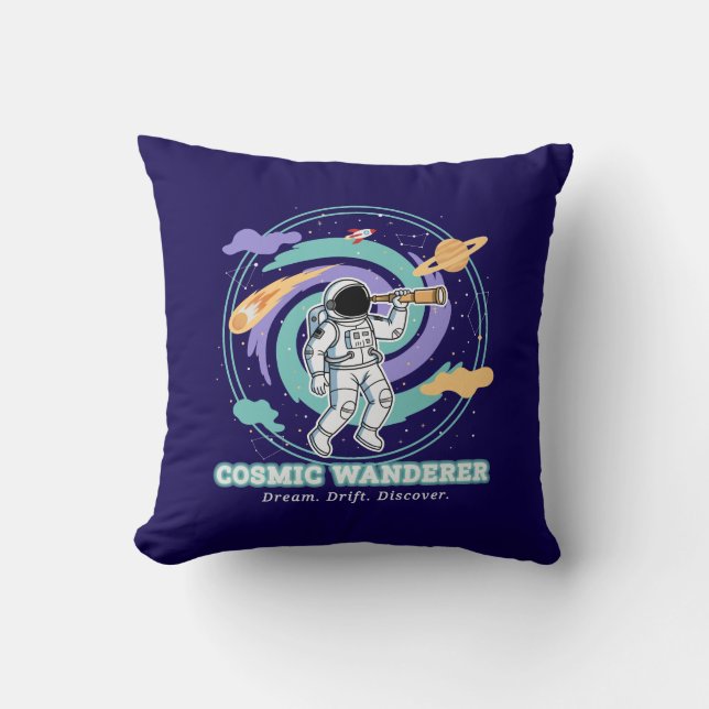 Coussin Cosmic Wanderer Astronaut Telescop (Recto)