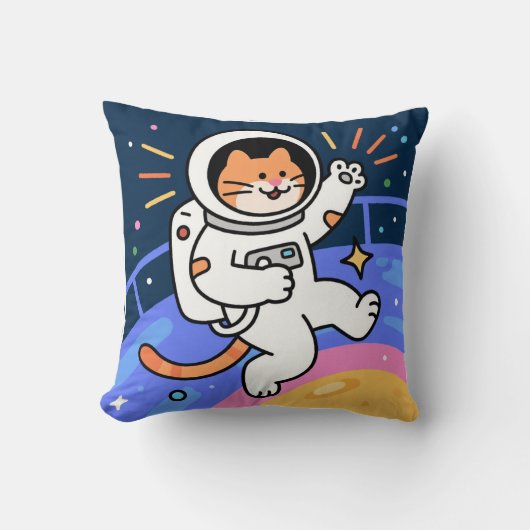 Coussin CosmoCat : pattes en orbite (Recto)