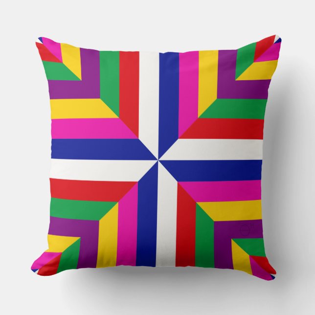 Coussin Cosmos-prototype - Blanc/Bleu – Équilibré (Recto)