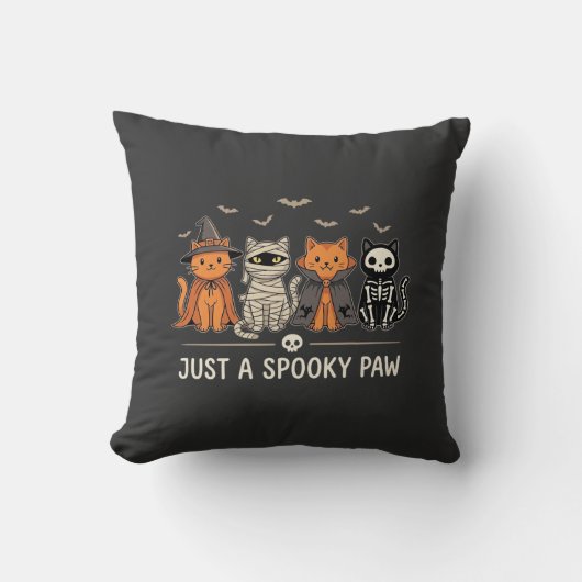 Coussin Costume de chat Halloween Spooky Paw Vector Design (Recto)