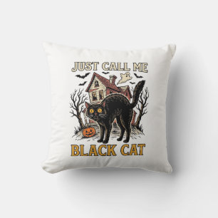 Coussin Costume de chat noir maison hantée drôle de T-shir