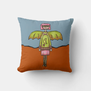 Coussin Costume de fille chauve-souris mignonne avec oreil
