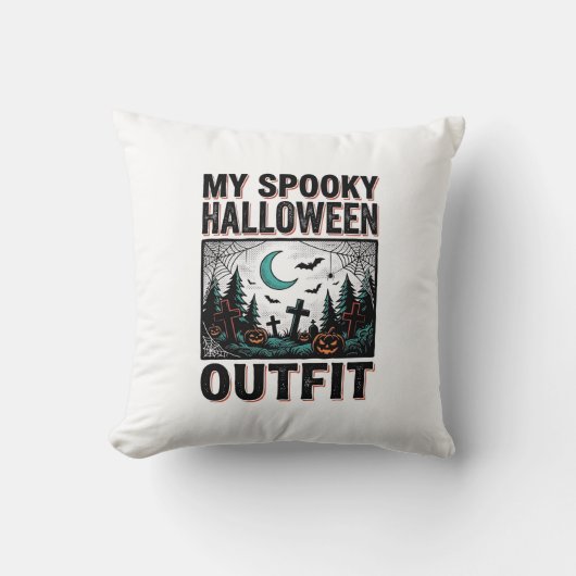 Coussin Costume Halloween effrayant Vintage Graveyard Tee_ (Recto)