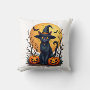 Coussin Costume Halloween épouvantable rétro Chat noir Sal