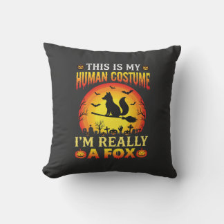 Coussin Costume humain de renard drôle d'Halloween
