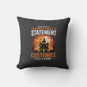 Coussin Costumes d'Halloween racontent une histoire Maison