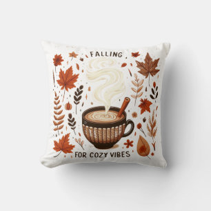 Coussin Cosy automne Citrouille épices et feuilles d'autom