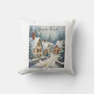 Coussin Cosy Hiver Mountain Scene Jeu d'oreiller - 16" x 1