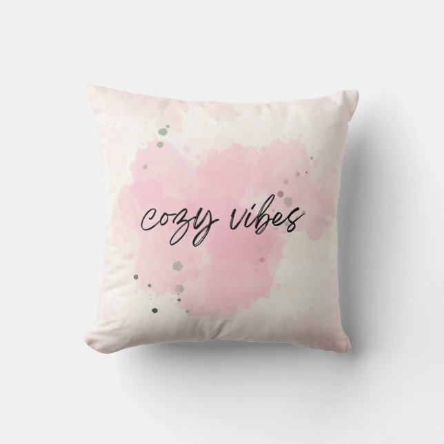 Coussin "Cosy Vibes Aquarelle rose Jeu d'Oreiller - Minima (Recto)