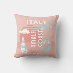 Coussin Côte d'Amalfi, Art Voyage, Pastel