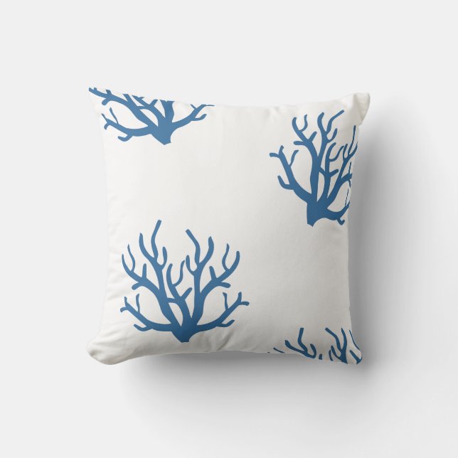Coussin côtier de corail bleu de lancer (Recto)