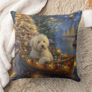 Coussin Coton De Tulear Voyage de Noël Festif