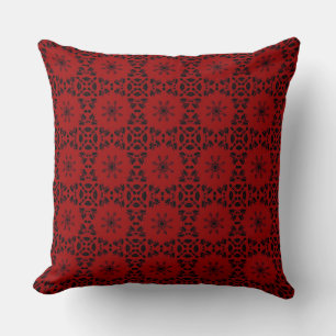 Coussin Coton géométrique rouge noir décoration maison de