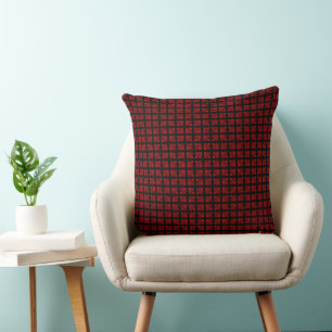 Coussin Coton géométrique rouge noir décoration maison de