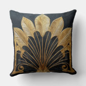 Coussin Coton noir doré Art déco gras élégant 20 x 20 (Verso)