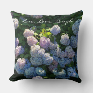Coussin Cottage aux hortensias Vivez Amour Riez