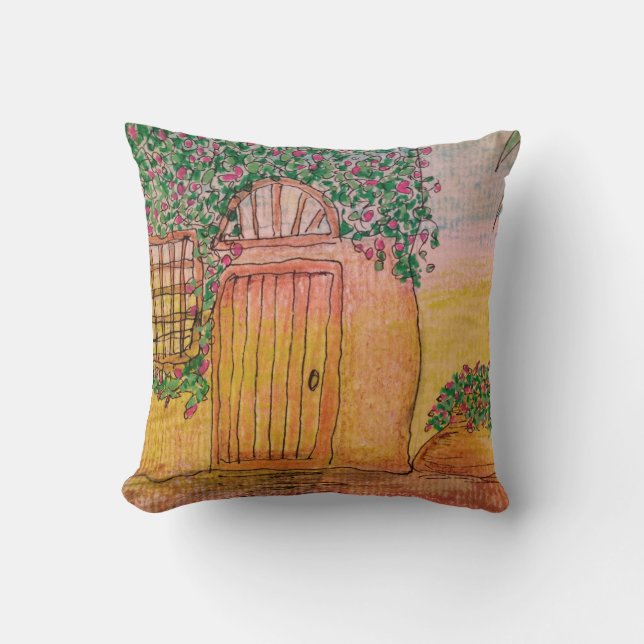 Coussin Cottage couvert de vigne (Recto)