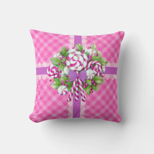 Coussin Cottage doux rose et pourpre