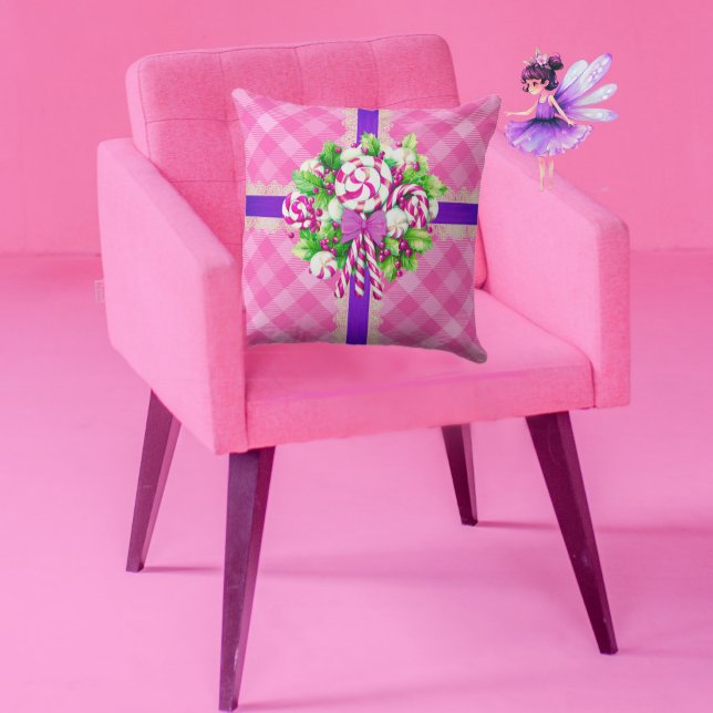 Coussin Cottage doux rose et pourpre (Créateur téléchargé)