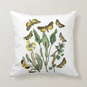 Coussin Cottagecore Botanique Moth & Butterfly Cushion
