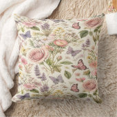 Coussin Cottagecore Butterflies Flowers Pillow (Couverture)