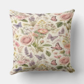 Coussin Cottagecore Butterflies Flowers Pillow (Verso)