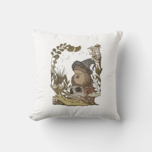 Coussin Cottagecore Champignon Botanique Sorcière Grenouil