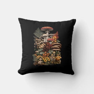Coussin Cottagecore Goblincore Cueillette de Champignons