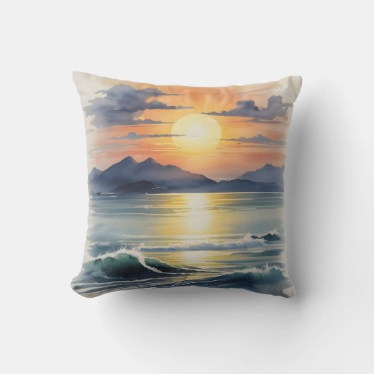 Coussin Couche d'aquarelle (Recto)